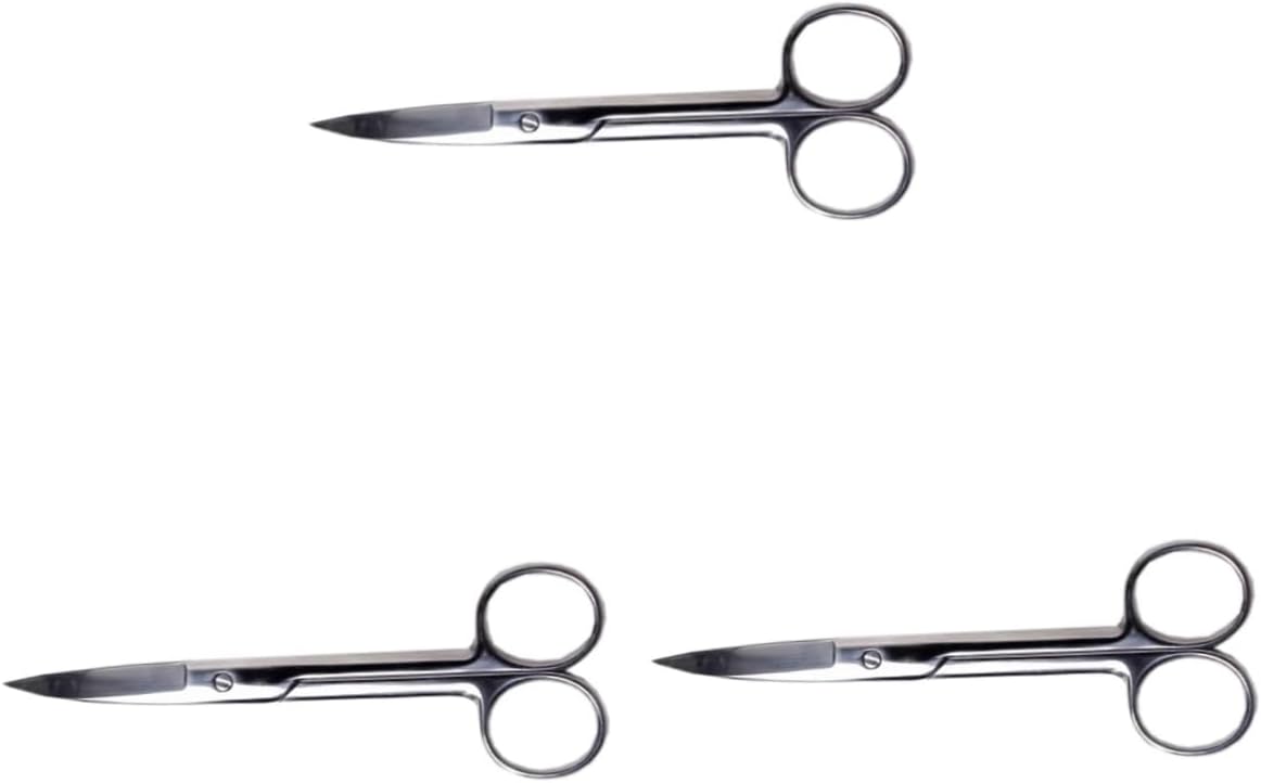FOMIYES 3pcs Stainless Steel Eyebrow Scissors for Precise Makeup Trimming Curved Design for Easy Use for Tape and Eyebrow Grooming Pvc Bag Packaging