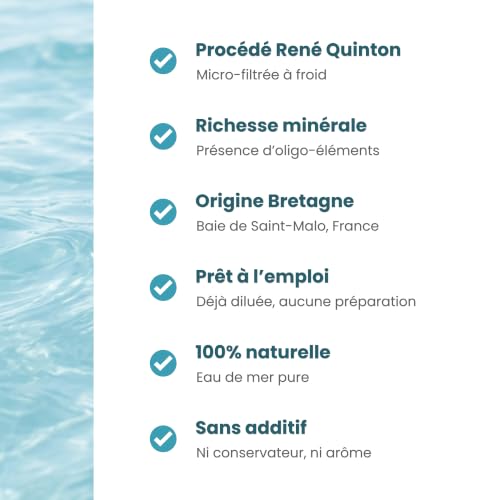Lot de 2 - Eau de Mer Hypertonique Buvable - 2 x 500 ml – Protocole d’Origine René Quinton – Origine France Bretagne – Riche en Minéraux & Oligo-Éléments – Analysée & Certifiée – vue 3
