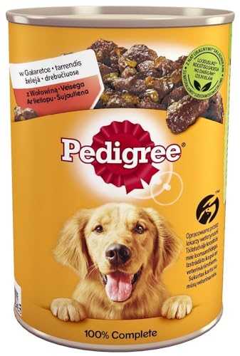 Pedigree in Gelatina con Manzo, Cibo Umido per Cani, Una Lattina da 400g