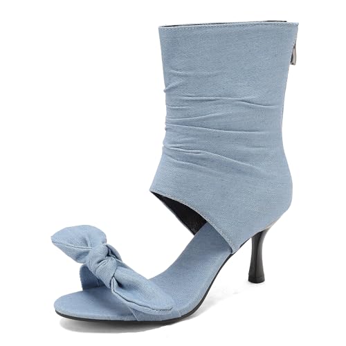 Sandals femme talon aiguille Bviennic bout ouvert chaussures habillées zip grande taille 48