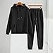Womens 2 Piece Outfits Black Medium - Long Sleeve Hooded Sweatshirt, High Waisted Jogging Pant Set, Fall Winter Fashion Clothes, Casual Matching Loungewear, Spring Going Out Airport Outfits