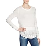French Connection Women's Blixen Pointelle Sweater, Summer White, Small
