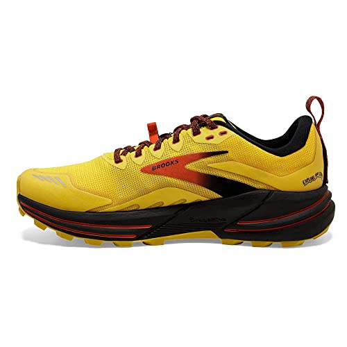 Brooks Cascadia 16 Trail-Running Shoes for Men - Breathable Mesh Upper with Removable Sockliner, Lace-Up Closure, and Padded Tongue and Collar - Yellow Black Grenadine 11.5 D - Medium