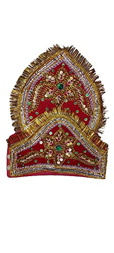 Mukut Red Color Adjustable Velcro For Fancy Dress Ramleela King Character Free Size - Nylon (B09FGVWT43) Amazon Price History, Amazon Price Tracker
