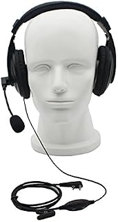 GoodQbuy Professional Noise Cancelling Radio Overhead Headsets Headphones with VOX-PTT Boom Mic