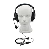 GoodQbuy Professional Noise Cancelling Radio Overhead Headsets Headphones with VOX-PTT Boom Mic is Compatible with 2 Pin Kenwood Baofeng UV-5R Puxing Quansheng Wouxun HYT Nexedge Puxing Two Way Radio
