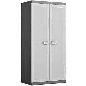 Kis 9694000 0270 01 Armoire Haute Logico Xl Noir Gris Clair Plastique 89 X 54 X 182 Cm Amazon Fr Cuisine Maison