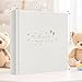Holoary Baby Photo Album 4x6 100 Photos with Writing Area, 100 Pockets 4x6 Picture Album, Linen Fabric Cover Picture Book for Photos, Baby Photo Albums Hot Stamping Cover(Beige)