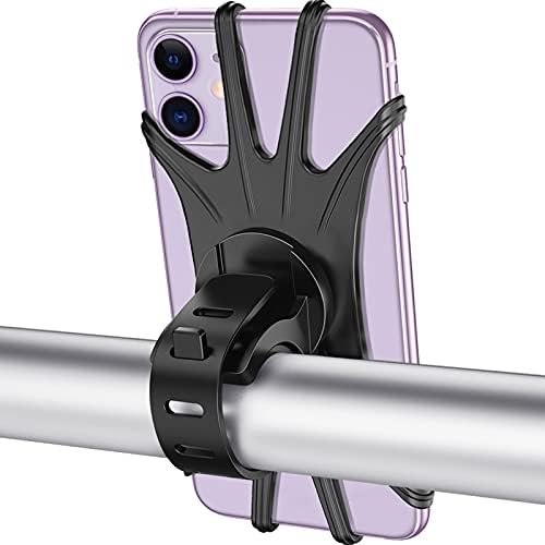 VUP Bike Phone Mount, Universal Bike Cell Phone Holder, 360° Rotatable, Silicone Bicycle Phone Mount Compatible with iPhone 15/14/13/Pro Max/Pro/mini/12/11/Xs/Max/Xr/X/7/8/Plus, 4.0''~6.7'' Cellphones