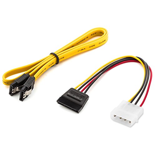 deleyCON Einbaurahmen Set - für 2X 2,5" Festplatten SSD's auf 3,5" Adapter Wechselrahmen Mounting Frame Halterung Schienen inkl. Schrauben SATA Kabel Stromadapter & Schraubendreher – Bild 4