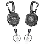 2-Pack Retractable Keychain,Heavy Duty Retractable ID Badge Clip Reels with Zinc Alloy Carabiner,31.5” Steel Cord, 9 oz Rebound (Style 1)