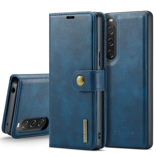 Étui portefeuille magnétique Sony Xperia 10 V avec coque amovible et béquille