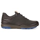 ECCO Men's Biom Hybrid 3 Gore-Tex Golf Shoe, Black/Bermuda Blue Yak Leather, 9-9.5
