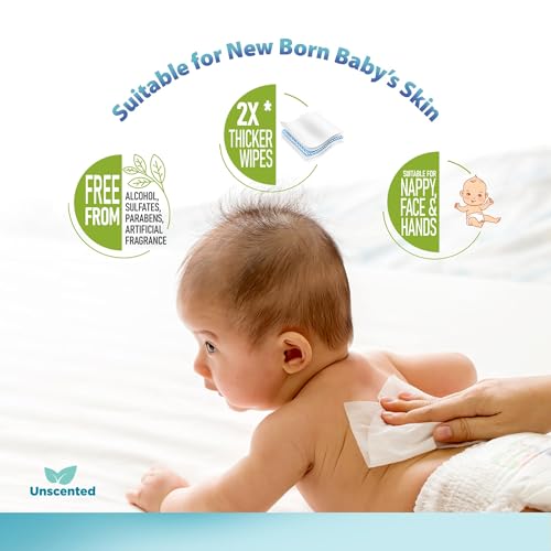 Image of Amazon Brand - Supples 99% Pure Water Baby Wipes (With Lid) | 144 Count (72x2) | Unscented Wet Wipes for Newborn Baby | Soft, Hypoallergenic & Dermatologically Tested | Alcohol & Paraben Free