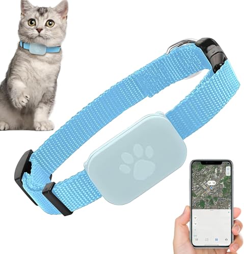 Collare GPS Per Gatti | Localizzatore Antiperdita Gattini Con Collare Regolabile, gps per cani senza abbonamento, Accessorio Confortevole Per Localizzare Animali Domestici Di Tutte Le Taglie (Blu)