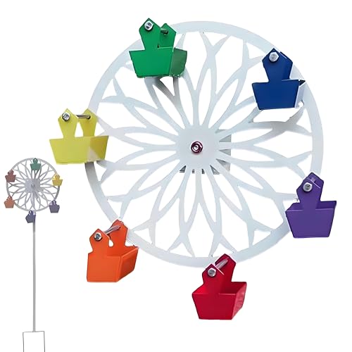 Rotating Ferris Wheel Bird Feeder, The Ferris Wheel of Fun for Your Feathered Friends, Outdoor Hanging Hummingbirds Install Windmill Feed with 6 Buckets, Suitable for Outdoor and Backyard use