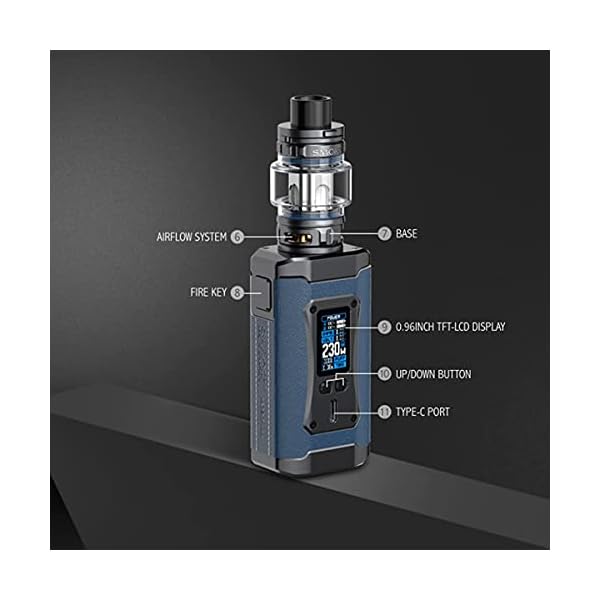E Zigarette, Smok 230W MORPH 2 KIT mit 7,5 ml TFV18 Verdampfer Tank und 2 * wiederaufladbaren Efest-Batterien… – Bild 7