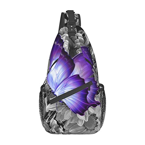 Sac à dos à bandoulière papillon violet idéal pour vos sorties vélo et rando