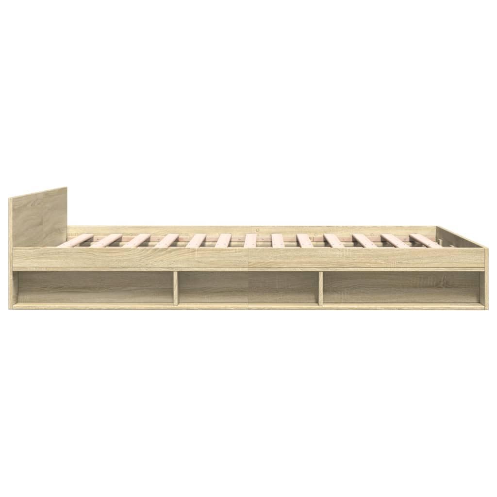 vidaXL Cama con cajones Madera ingeniería Roble Sonoma 150x200 cm