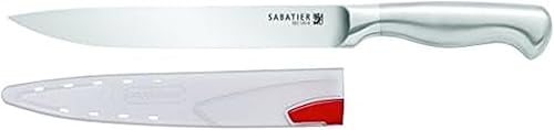 Miniatura 6 de Sabatier Cuchillo de rebanar de acero inoxidable forjado con cubierta de hoja autoafiladora Edgekeeper, cuchillo de cocina de acero inoxidable de