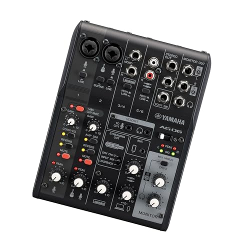 Image of Yamaha AG06MK2 Black 6-Channel Live Streaming Loopback Mixer /USB Interface with Steinberg Software Suite