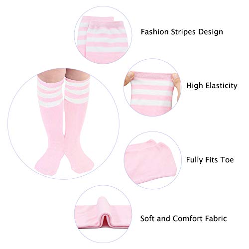American Trends FRSK-JS-0220-789 Kids Child Soccer Socks Stripes Knee High Tube Socks Cotton Uniform Sports Socks thumb #2