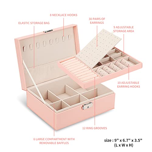3-Pack-jewelry-box-jewelry-boxes-for-women-travel-jewelry-organizer-with-Mirror-Small-Jewelry-Box-Double-Layer-jewelry-organizer-box-Girls-Girlfriend-Wife-Ideal-Gift