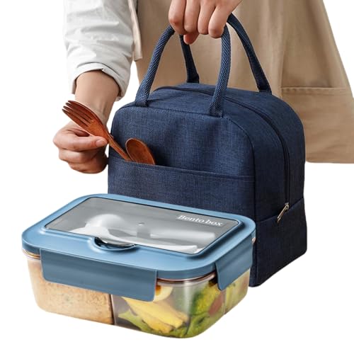 ZLXFT Bento Lunch Box 3 Scomparti con Posate