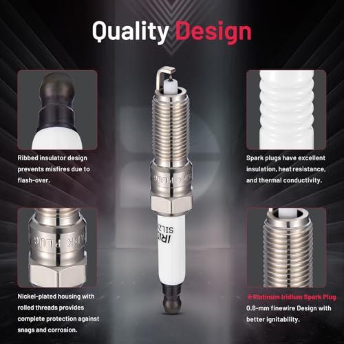 Image of BDFHYK 94051 Platinum Iridium Spark Plugs Compatible with Chevy 2016-2022 Spark 1.4L L4, 2016-2019 Volt 1.5L L4 Replacement for SILZNAR6D9 12637197 Set of 4