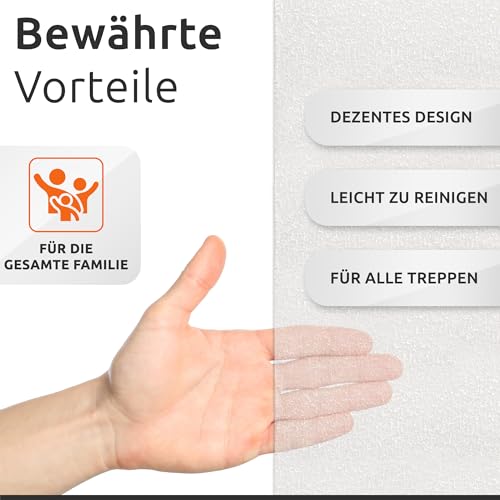 ECENCE 16 Stück Treppenstufen Antirutsch Treppenstufen Matten Transparent für Holz, Fliesen, Stein und andere Glatte Böden, Rutschschutz Treppe, Selbstklebend 60x10cm