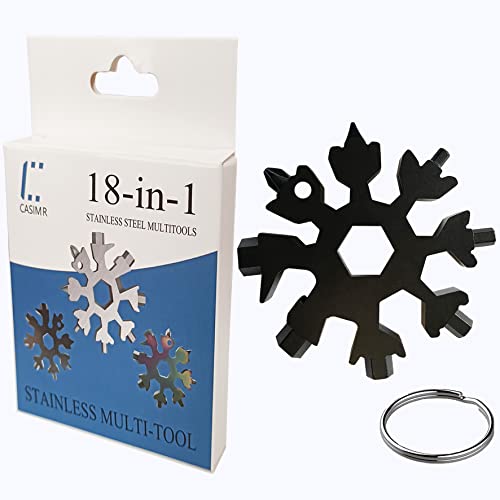 CASIMR Snowflake Multi Tool, Unique Stocking Stuffers for Women Men Kids Adults Teens, Mens Christmas Gifts Cool Gadgets for Dad Birthday Gift, Portable 18-in-1 Stainless Steel Multitool Presents