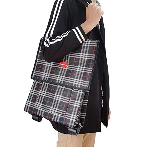 Falytemow Faltbarer Einkaufswagen mit Rädern und Teleskopgriff, Wasserdichter Oxford-Stoff, Schwarz, 41 L, 1.8 kg, Unisex-Erwachsene – Bild 3