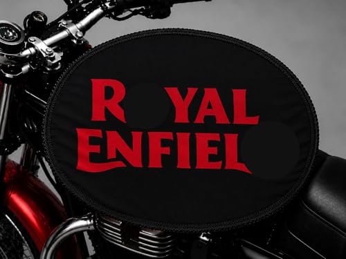 Image of Petrol Tank Cover for Bullet, Classic 350 /500, Electra and Standard, Black, Stretchable Fabric, Since 1901 Logo
