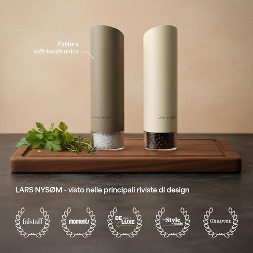 LARS NYSØM Macina Sale e Pepe Elettrica Gravity - Set di Macinini Automatici Ricaricabili USB-C, Macinatura Regolabile, Utilizzo con una Mano per Cucina (Sage Green) - immagine 6