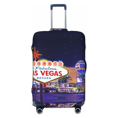 Las Vegas Night City Print Luggage Covers For Suitcase, Elastic Travel Luggage Covers, Anti-scratch Suitcase Cover Fits 22-24 Inch Luggage