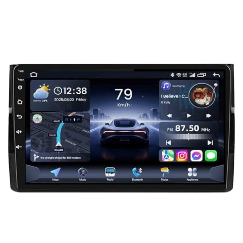 Genérico Radio para Coche Android 15 2 DIN de 9 Pulgadas para Skoda Kodiaq/Karoq 2016-2018 con Navi, Carplay, Android Auto, WiFi, Bluetooth, FM/RDS, SWC (8 núcleos (8G+128G))
