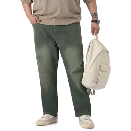 Image of Urbano Plus Men's Straight Fit Heavy Washed Jeans Stretchable