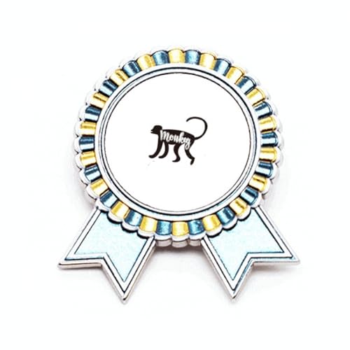 Broche singe noir et blanc en métal taille M pour veste