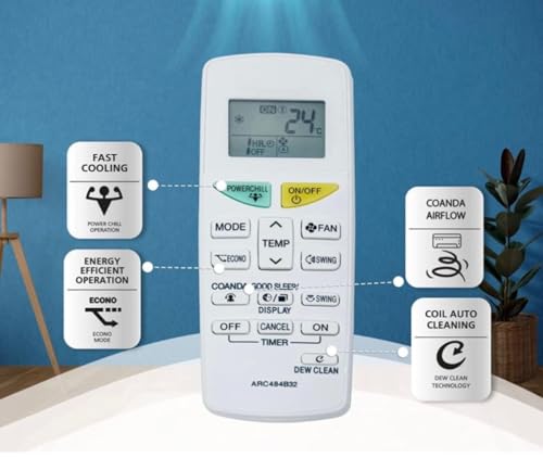 Image of Better Quality Compatible for Daikin 1.5 Ton 3 Star Inverter Split AC Remote (Dew Clean Technology, Coanda Airflow, 2023 Model, MTKL50U, White) Old Remote Exact Same