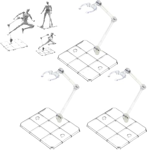 Image of 3 PCS Action Figure Stand, Stable Home Decoration Accessories for Action Figure Enthusiasts, Heavy-Duty Display Base for Collectible Figures, Transparent Support Stand for Dolls & Model Toys