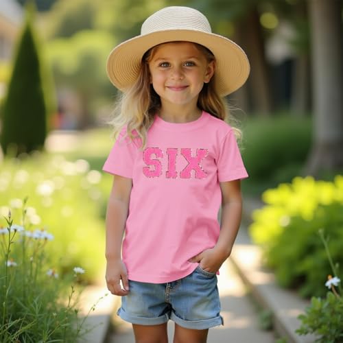 Girl Birthday Shirt 5th 6th 7th 8th 9th 10th Birthday Girl T-Shirt Kid Bday Party Outfit Embroidery Shirt Top 5-10Y2