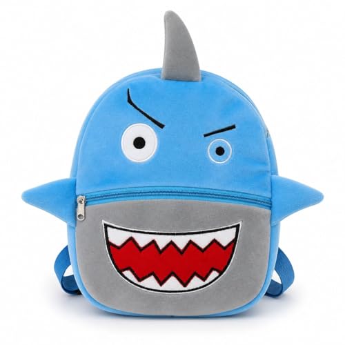 Image of Cartoon Plush Kids School Bag 2-6 Years | Soft Toy Backpack for Boys & Girls | Toddler Nursery Preschool Bag | Lightweight Adjustable Straps