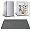 Under Fridge Carpet Drip Pan Fridge Freezer Mat Pads For Dryer Wine Cabinet Coffee Machine Mini Fridge Mat 60x60cm Silicone Floor Protector Mat Washing Machine Drip Tray With Raised Edge Washable(Blac