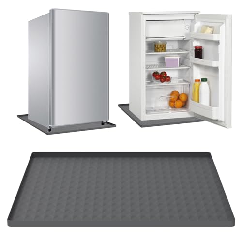 Abizarch Mini Fridge Silicone Mat, 23.6''x23.6'', Under Refrigerator Mat Mini Fridge Drip Pan Prevents Appliance Leakage Water Spills, Protects The Floor from Damage and Cleanliness