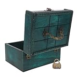 Sécurité : ce coffre décoratif est doté d'un coffre en bois verrouillable et d'une serrure à combinaison, protégeant ainsi le contenu de votre coffret de rangement contre le vol. coffret décoratif pour salon, coffret de rangement pour souvenirs