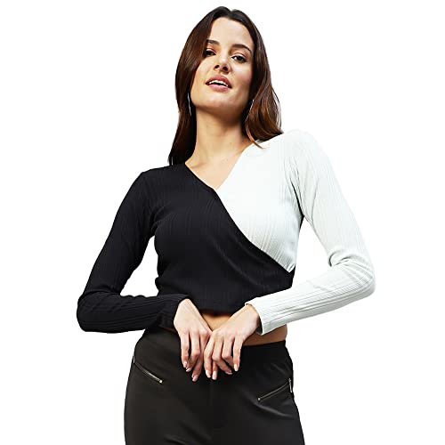 Image of RIGO Women's Cotton Lycra Crop Top (WTOP320-1383 Green