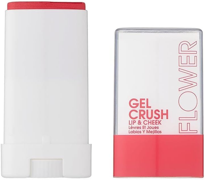 FLOWER BEAUTY (Raspberry) - Lip & Cheek Gel Crush Cream Blush and Lips Tint in One Portable Multistick Hydrating Burst of Colour (Raspberry)