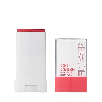 FLOWER BEAUTY By Drew Barrymore Lip & Cheek Gel Crush - Cream Blush and Lips Tint in One Portable Multistick - Hydrating Burst of Color - Raspberry Crush