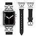 Wearlizer Leather Band Compatible with Apple Watch Band Women 38mm 40mm 41mm 42mm 44mm 45mm 49mm(Ultra), Dressy Leather Strap with D-Shape Metal Buckle for iWatch Bands Series 8 SE 7 6 5 4 3 2 1