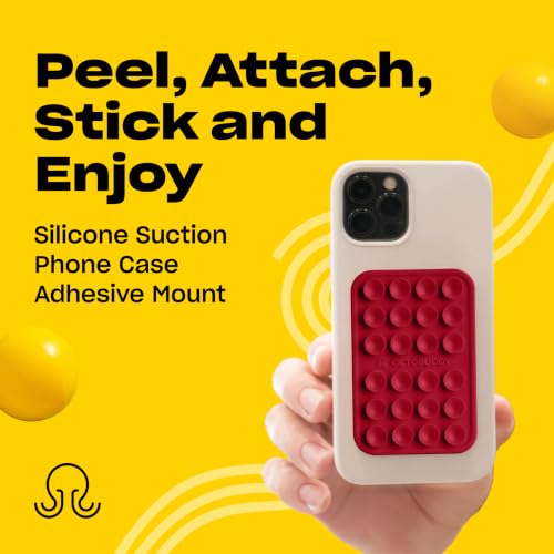 Image of OCTOBUDDY Classic - Silicone Suction Phone Case Adhesive Mount, RED